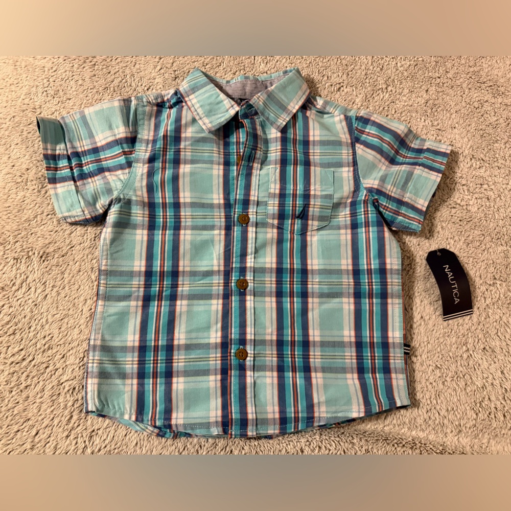 Nautica Baby Plaid Short Sleeve Button-Up Shirt
